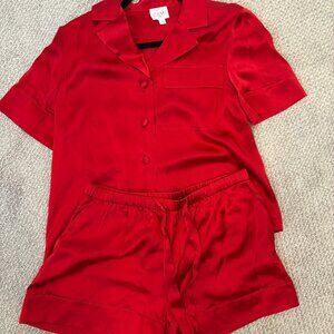 CAMI NYC Red Silk Set